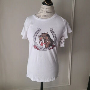 NWT TT   gear by Tiny Turnip  TKentucky derby girls  t-shirt sz.M